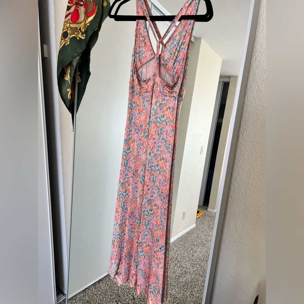 Free People Nowhere To Be Silky Midi Slip Dress Orange small extra small xs/s - Picture 7 of 11